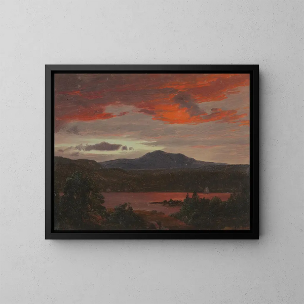 Mont Katahdin från Katahdin-sjön, Maine - Frederic Edwin Church — inramlat konstverk på väggen