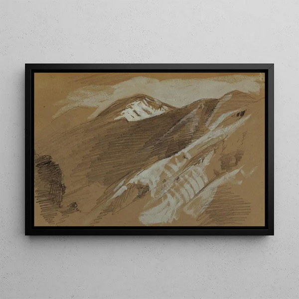 Landskap med berg, Jamaica, Antiller - Frederic Edwin Church — inramlat konstverk på väggen