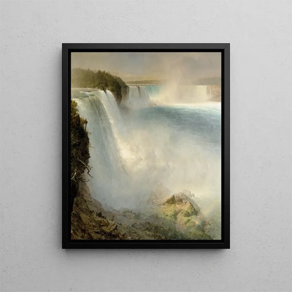 Les Chutes du Niagara du côté américain - Frederic Edwin Church — inramlat konstverk på väggen