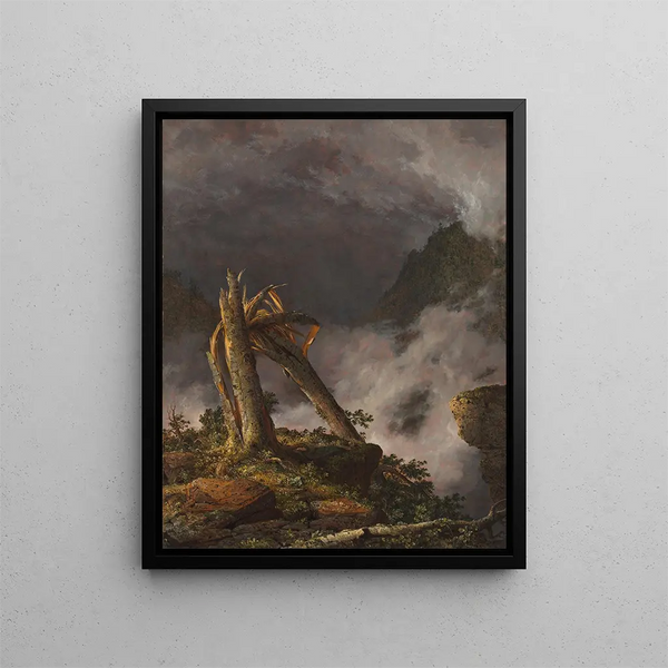 Storm i bergen - Frederic Edwin Church — inramlat konstverk på väggen