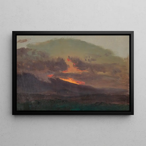 Solnedgång över Catskills - Frederic Edwin Church — inramlat konstverk på väggen