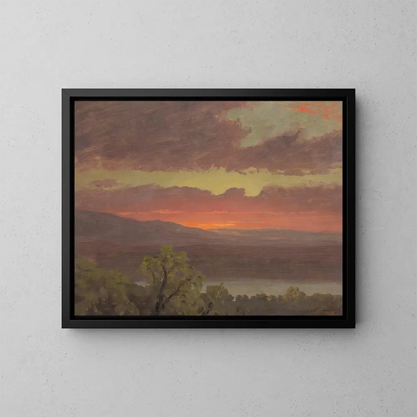 solnedgång i Jamaica, Västindien - Frederic Edwin Church — inramlat konstverk på väggen