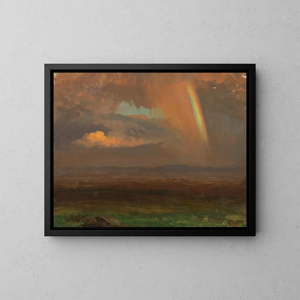 Solnedgång över ett vidsträckt landskap - Frederic Edwin Church — inramlat konstverk på väggen