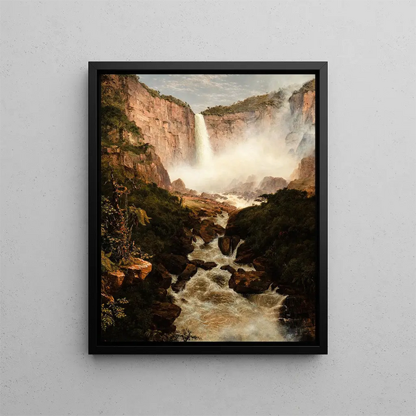 Les Chutes du Tequendama nära Bogotá Nueva-Grenada - Frederic Edwin Church — inramlat konstverk på väggen