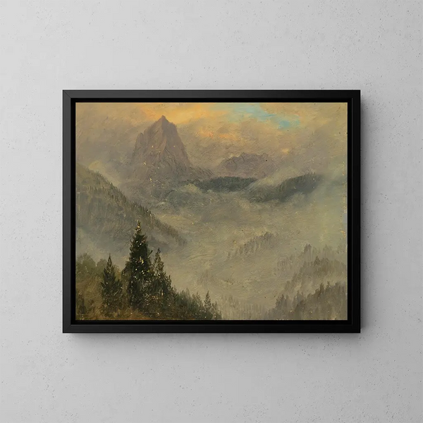Le Hochkalter nära Berchtesgaden - Frederic Edwin Church — inramlat konstverk på väggen