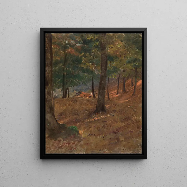Scène boisée - Frederic Edwin Church — inramlat konstverk på väggen