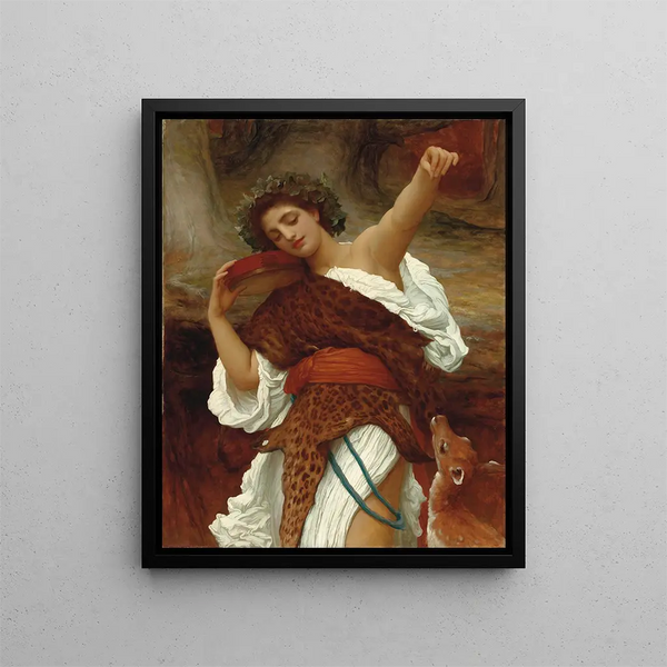 Bacchante - Frederic Leighton — inramlat konstverk på väggen