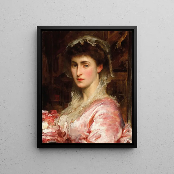 porträtt av May Sartoris Mme Henry Evans Gordon - Frederic Leighton — inramlat konstverk på väggen