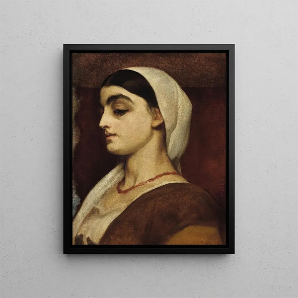 Portrait de Stella - Frederic Leighton — inramlat konstverk på väggen