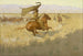 Ändring av ägare, hästtjuvarnas rus - Frederic Remington — vy av konstverket