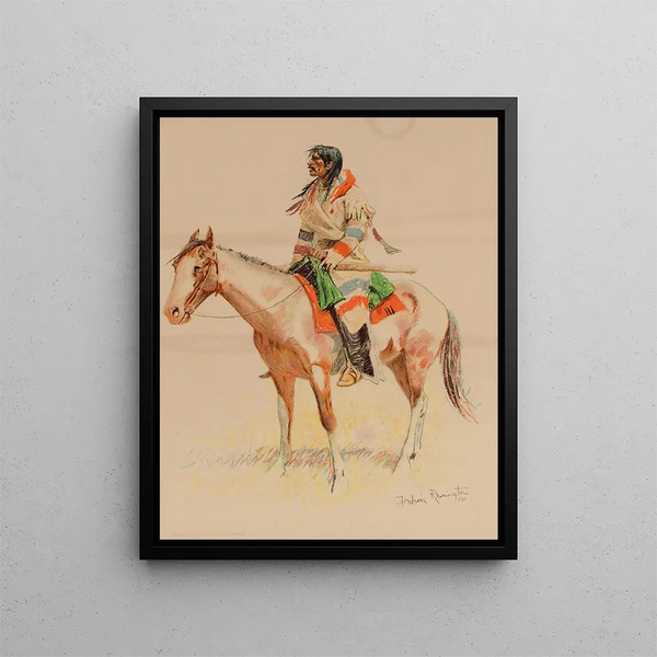 Métis - Frederic Remington — inramlat konstverk på väggen