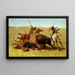 La chasse au bison - Frederic Remington — inramlat konstverk på väggen