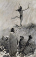 Le cracheur de feu lyfter armarna mot fågel-tordenen - Frederic Remington — vy av konstverket