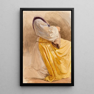 Frederic William Burton - A Kneeling Woman with a Yellow Dress.webp
