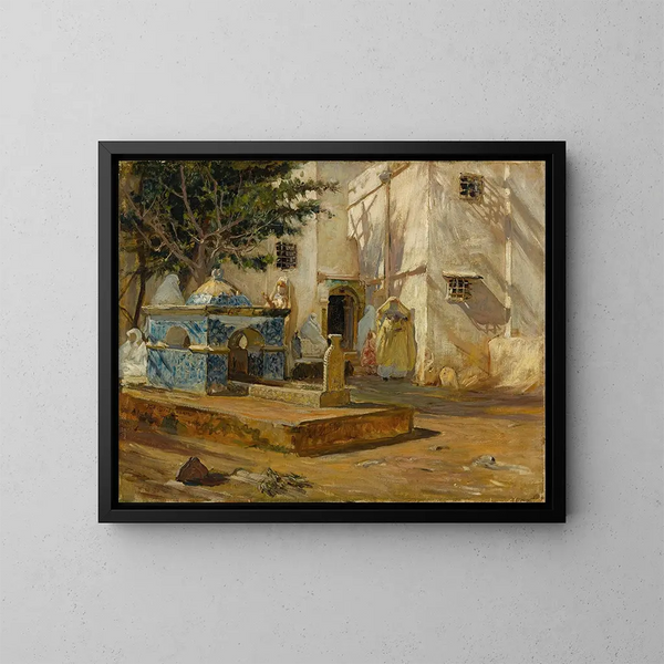 Alger, hamnen - Frederick Arthur Bridgman — inramlat konstverk på väggen