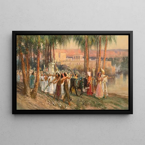 En egyptisk procession - Frederick Arthur Bridgman — inramlat konstverk på väggen