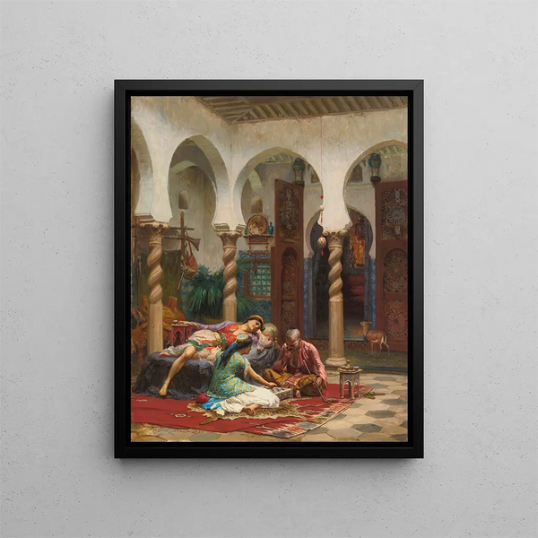 Moments d'inactivité - Frederick Arthur Bridgman — inramlat konstverk på väggen
