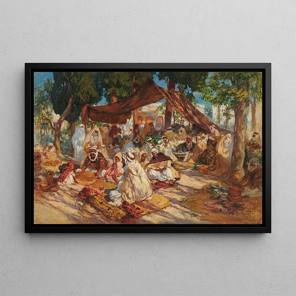 Le Marché - Frederick Arthur Bridgman — inramlat konstverk på väggen