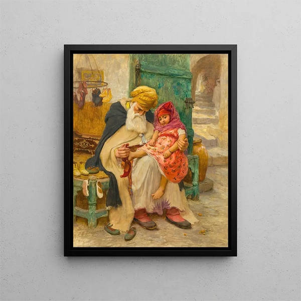 Les Babouches - Frederick Arthur Bridgman — inramlat konstverk på väggen