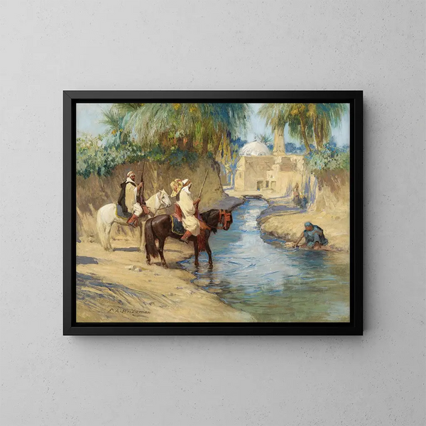 jaktsäsongen - Frederick Arthur Bridgman — inramlat konstverk på väggen