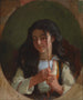 Studie av en ung flicka Pont-Aven - Frederick Arthur Bridgman — vy av konstverket