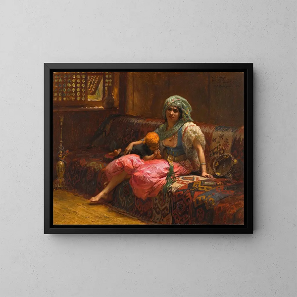 Moments tender - Frederick Arthur Bridgman — inramlat konstverk på väggen