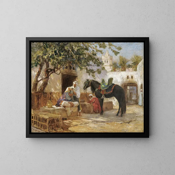 Le Barbier - Frederick Arthur Bridgman — inramlat konstverk på väggen