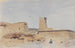 Le Temple de Dendur som visar pylonen och terrassen - Frederick Arthur Bridgman — vy av konstverket