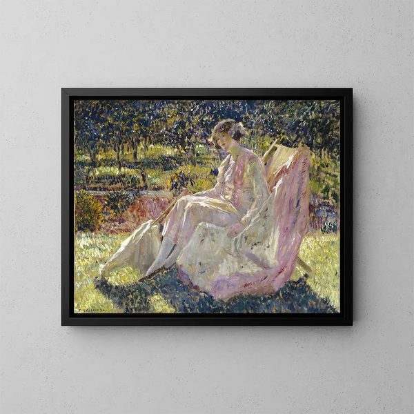 Badtunna - Frederick Carl Frieseke — inramlat konstverk på väggen
