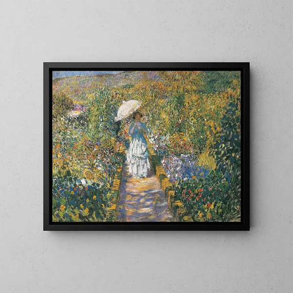 Le chemin du jardin - Frederick Carl Frieseke — inramlat konstverk på väggen