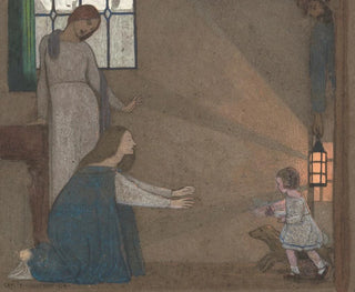 Frederick Cayley Robinson - Study for The Lost Child.webp