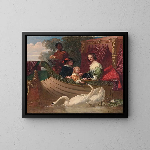 drottning Henriette Marie och hennes barn - Frederick Goodall — inramlat konstverk på väggen