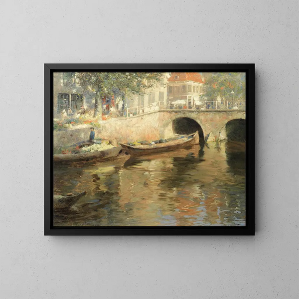 Pont à Alkmaar - Frederick Hall — inramlat konstverk på väggen