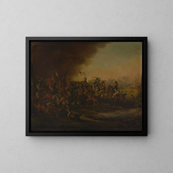 Bataille de Cowpens - Frederick Kemmelmeyer — inramlat konstverk på väggen