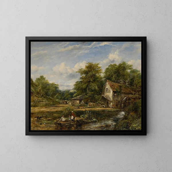Le Moulin à eau - Frederick Waters Watts — inramlat konstverk på väggen