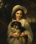Flicka med hund - Frederick Yates Hurlstone — vy av konstverket