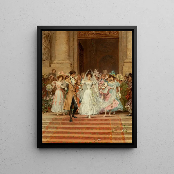 Längd: 60 cm, Höjd: 80 cm, Konsttryck av L'église nuptiale de St Roch Paris - Frederik Hendrik Kaemmerer — inramlat konstverk på väggen