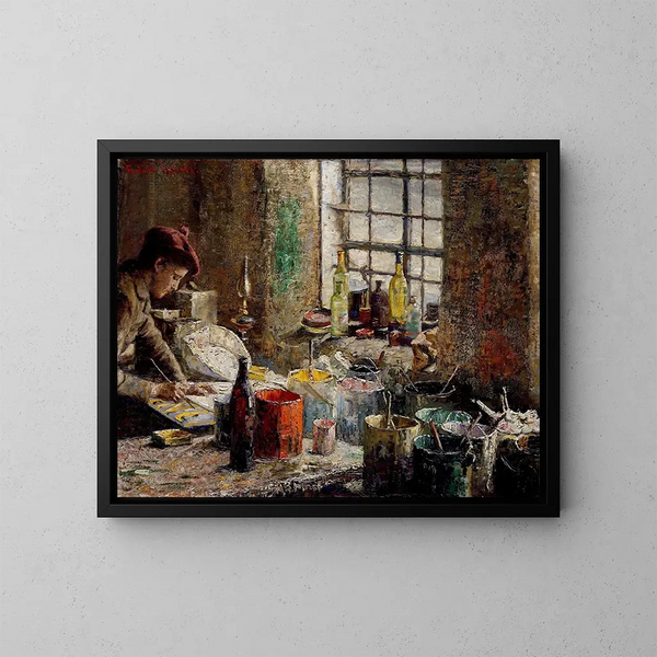 L'Atelier du peintre - Fredrik Kolstø — inramlat konstverk på väggen