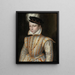 porträttet av kung Charles IX av Frankrike 1550-1574 - Fransk skola — inramlat konstverk på väggen