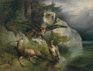 Friedrich August Matthias Gauermann - Adler und sterbender Hirsch.webp