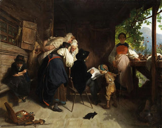 Friedrich Bischoff - Maler beim Portraitieren eines Bauernmdchens.webp