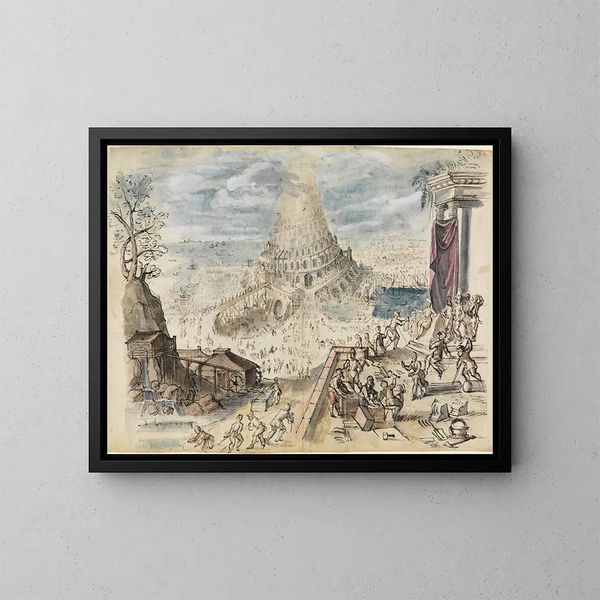 La Tour de Babel - Friedrich Brentel — inramlat konstverk på väggen