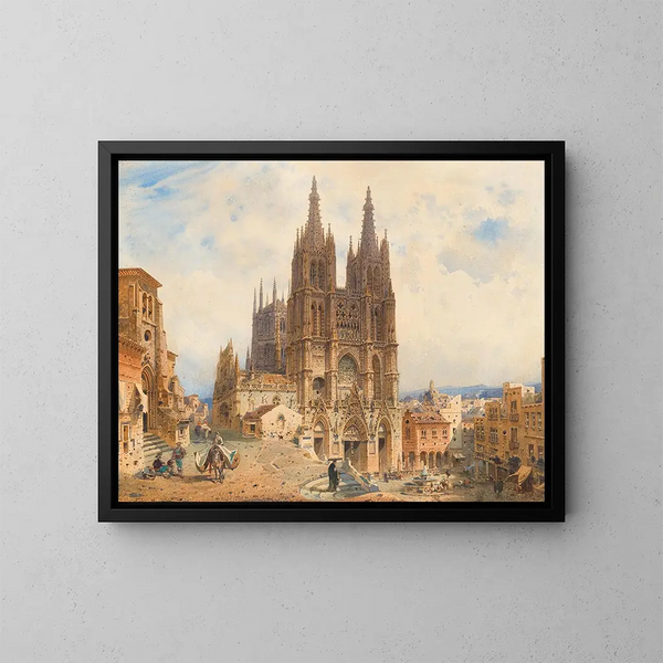 La cathédrale de Burgos - Friedrich Eibner — inramlat konstverk på väggen