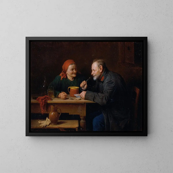 Le repas de midi - Friedrich Friedländer — inramlat konstverk på väggen