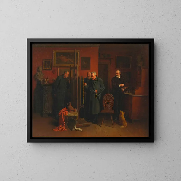 Le peintre Friedländer dans son atelier - Friedrich Friedländer — inramlat konstverk på väggen