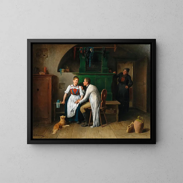 Veillée dans la chambre - Friedrich Friedländer — inramlat konstverk på väggen