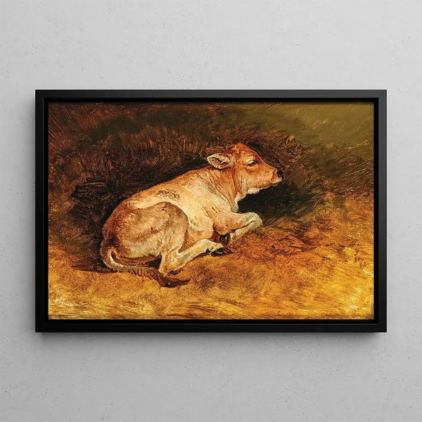 Friedrich Gauermann - A Reclining Calf.webp