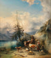 La transhumance à Altaussee med utsikt över Dachstein-massivet - Friedrich Gauermann — vy av konstverket