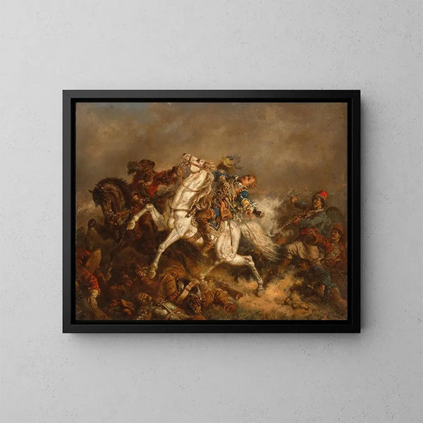 Le roi Gustave II Adolphe de Suède à la bataille de Lützen - Friedrich Kaiser — inramlat konstverk på väggen