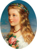 porträtt av en flicka med blommor och rosor - Friedrich Krepp — vy av konstverket